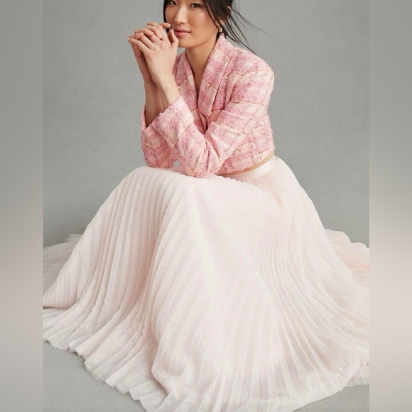 Hutch Blush Pink A-Line Pleated Skirt - Picture 2 of 13